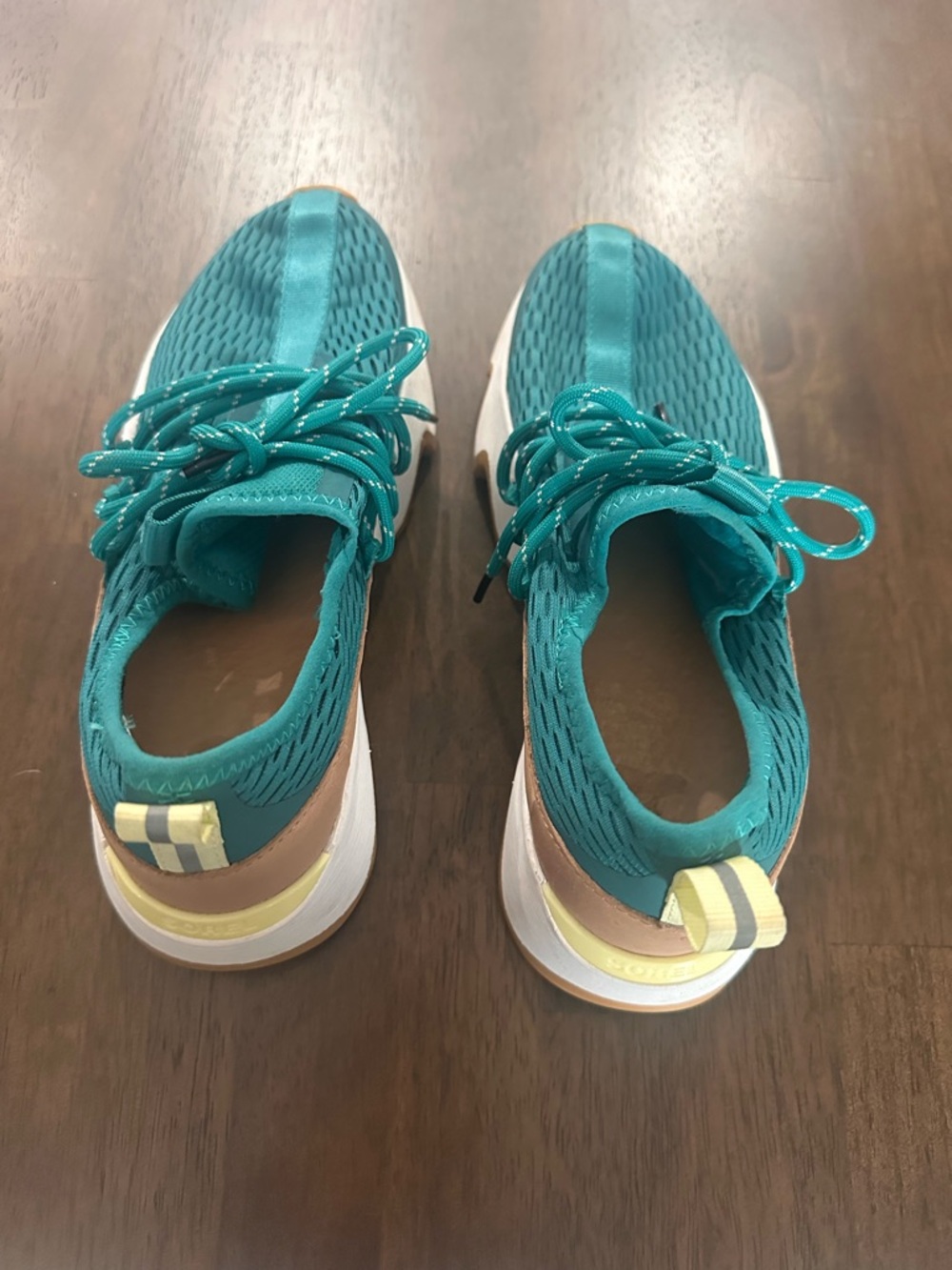 SOREL Teal Kinetic Impact II Lace Athletic Sneakers with Yellow Accent Size 7.5 - Picture 7 of 9